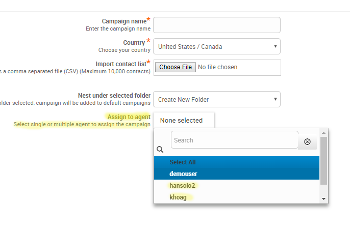 Menu to Creating Manager Campaign